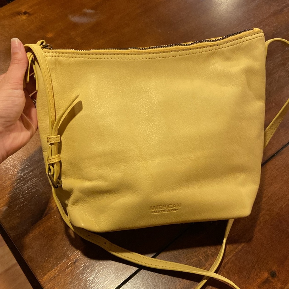 American Leather Yellow Crossbody Bag. - Picture 3 of 16
